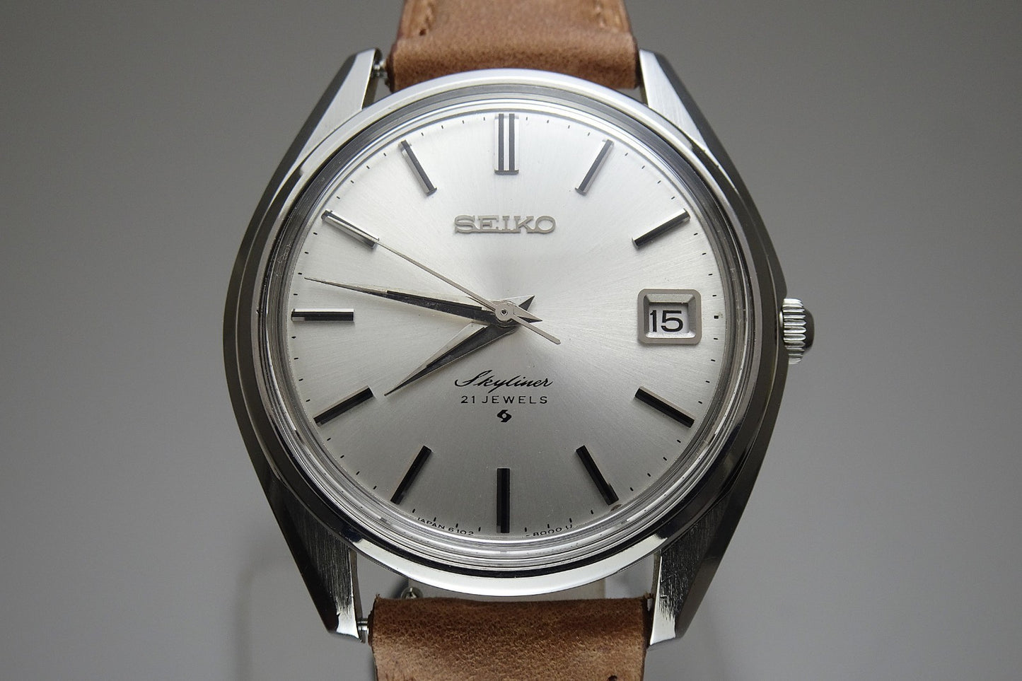 Serviced Vintage 1969 JAPAN SEIKO SKYLINER CALENDAR 6102-8000 21J Hand-winding.