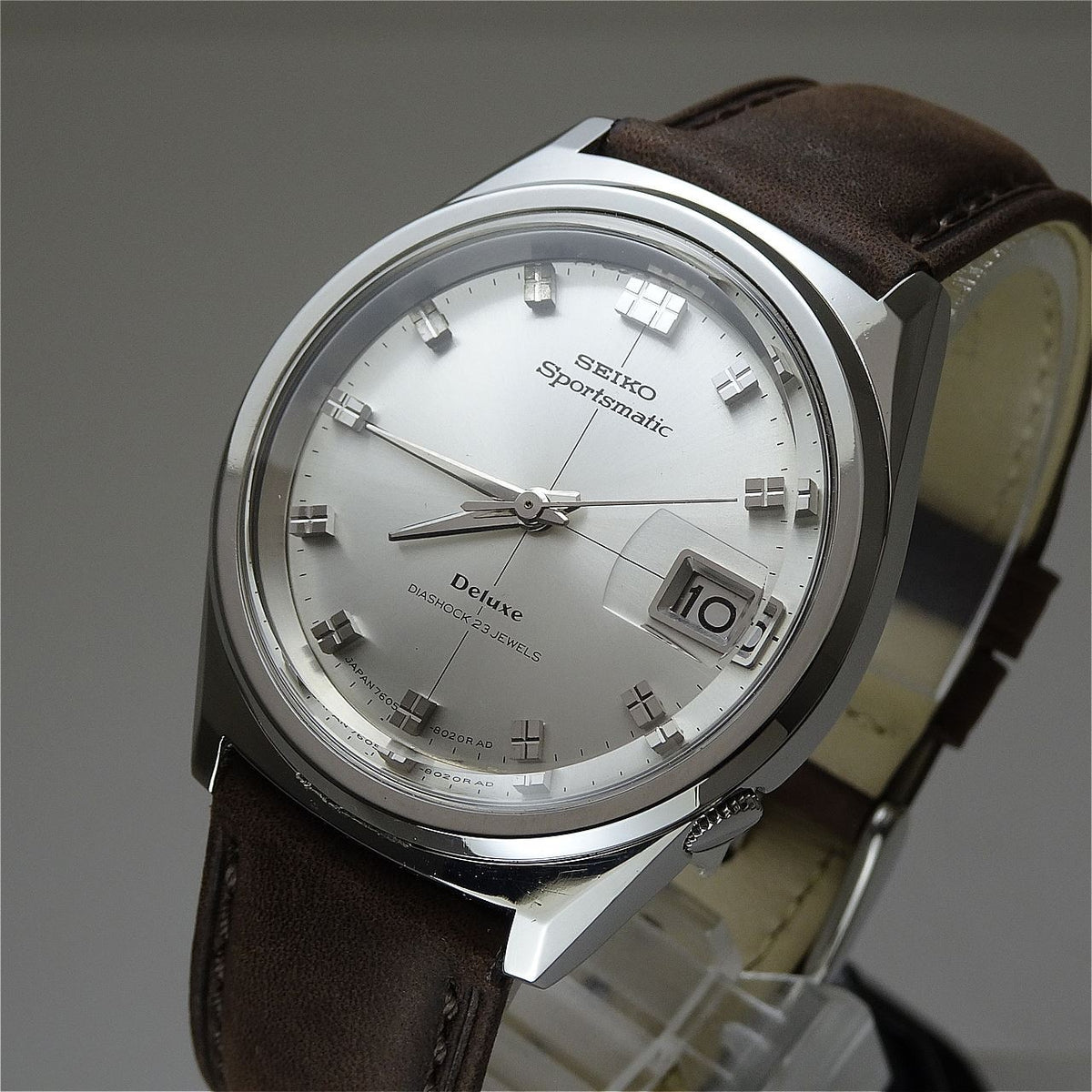 Vintage 1966 JAPAN SEIKO SPORTSMATIC CALENDAR DELUXE 7605-8010 23Jewels Automati
