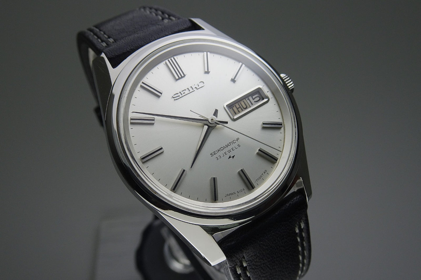 Vintage 1967's JAPAN SEIKO SEIKOMATIC-P WEEKDATER 5106-7000 33Jewels Automatic.
