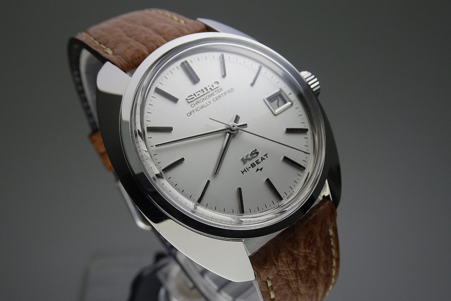 Vintage 1970 JAPAN KING SEIKO CHRONOMETER CALENDAR 4502-8010 25J Hand-winding.