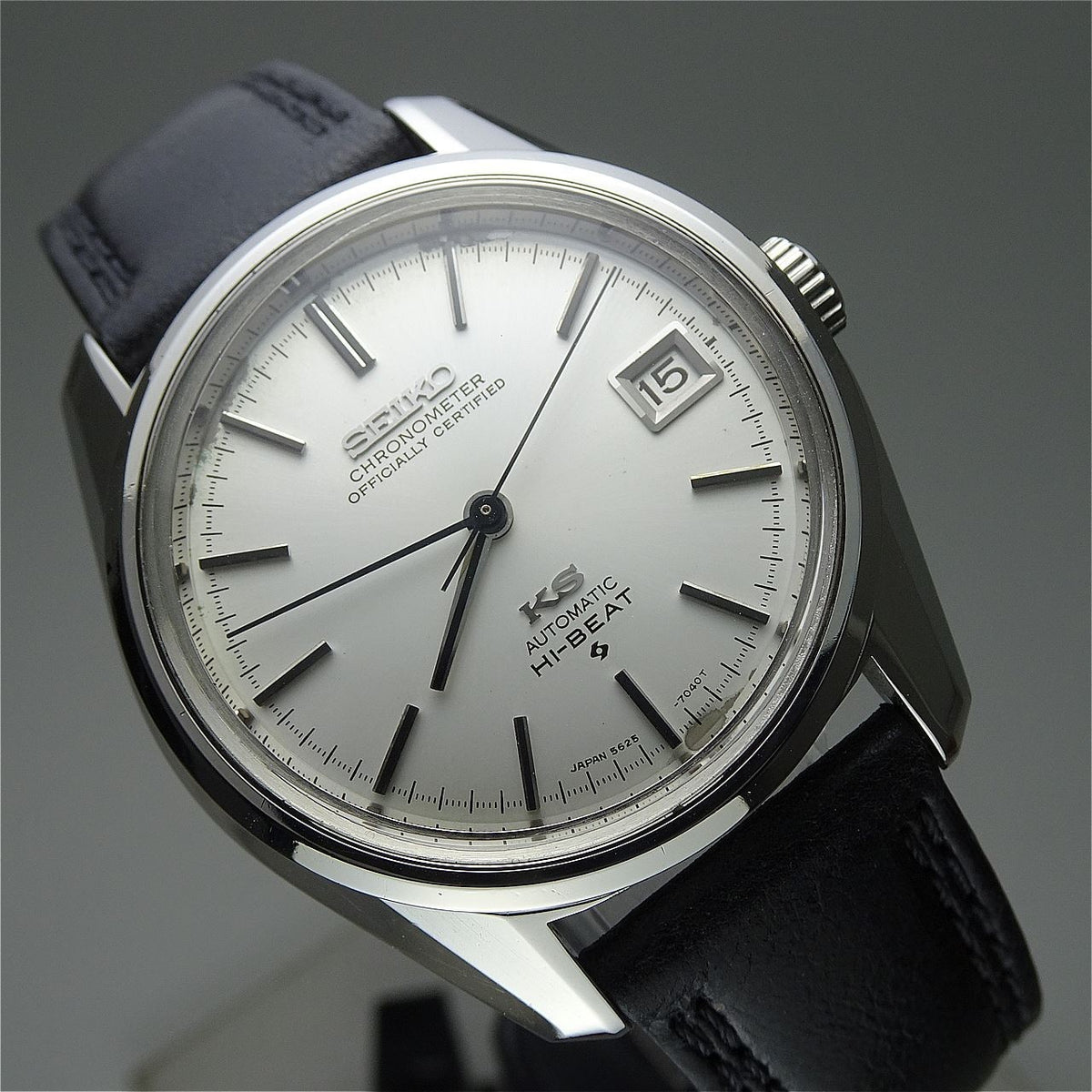 Vintage 1973 JAPAN KING SEIKO CHRONOMETER CALENDAR 5625-7041 25Jewels Automatic.