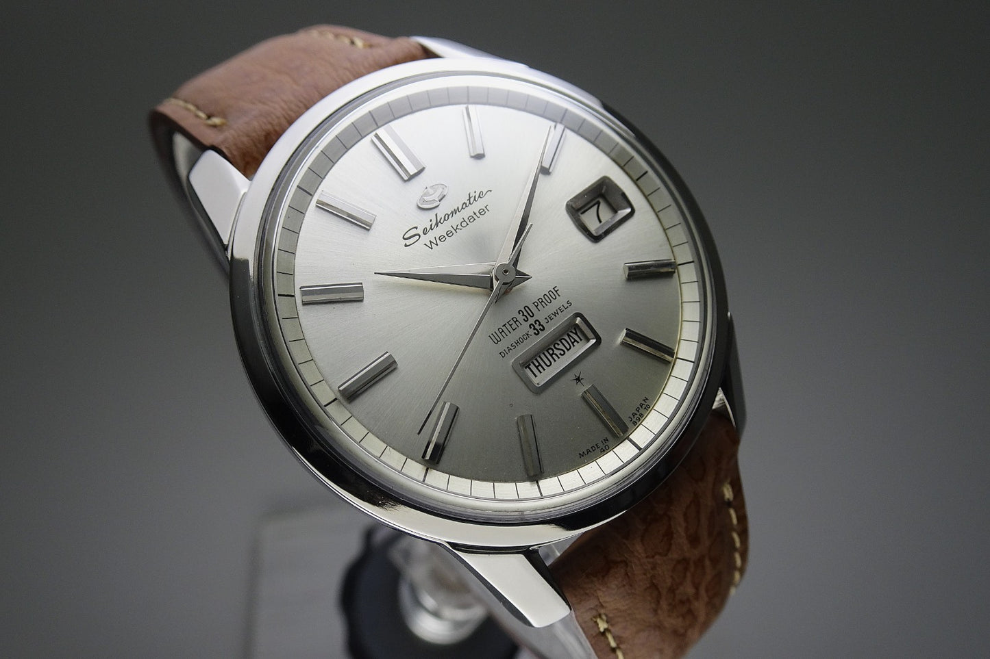 Vintage 1963 JAPAN SEIKO MATIC WEEKDATER J13080 33Jewels Automatic.