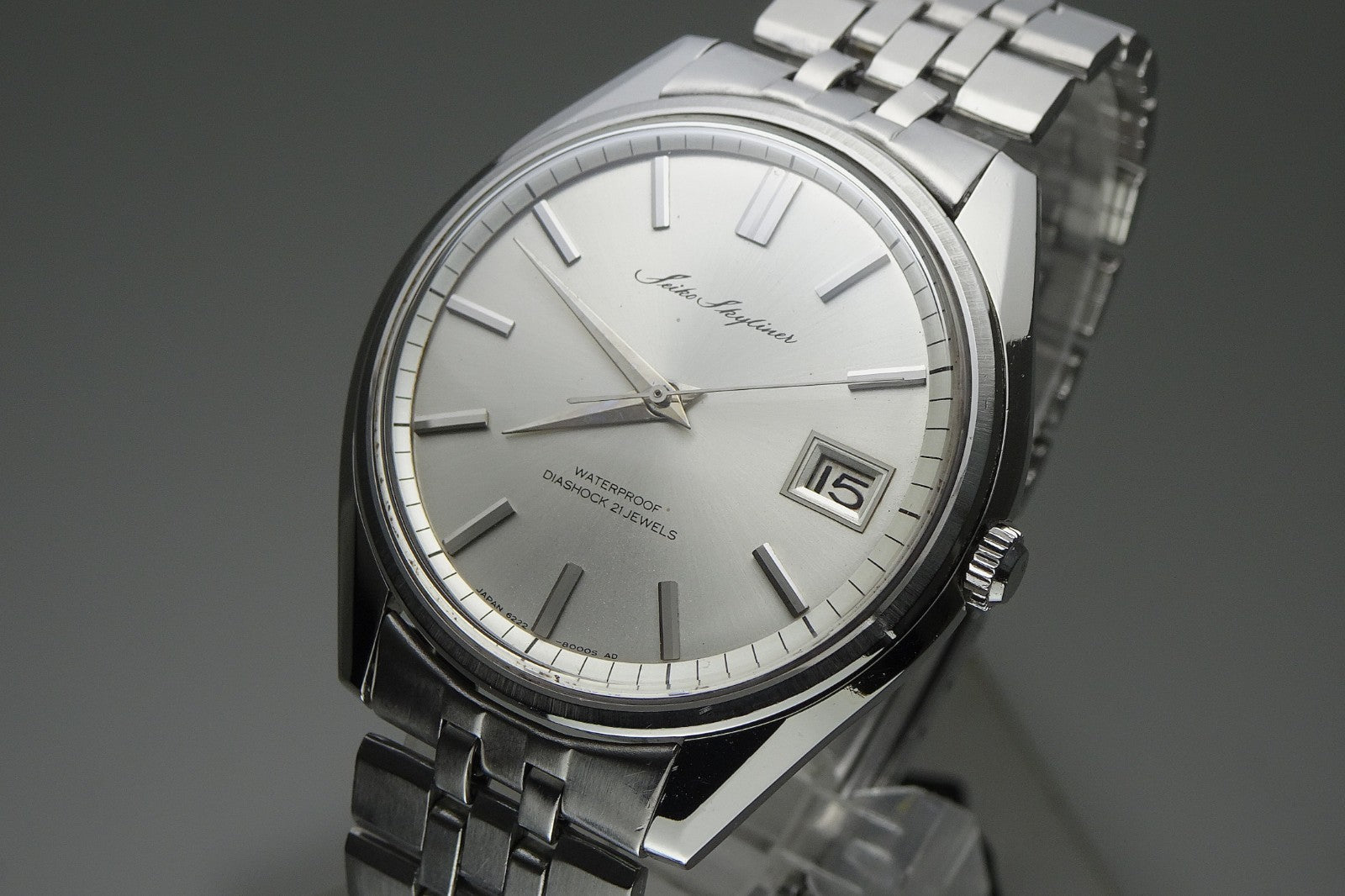 Serviced Vintage 1966 JAPAN SEIKO SKYLINER CALENDAR 6222-8000 21J Hand-winding.