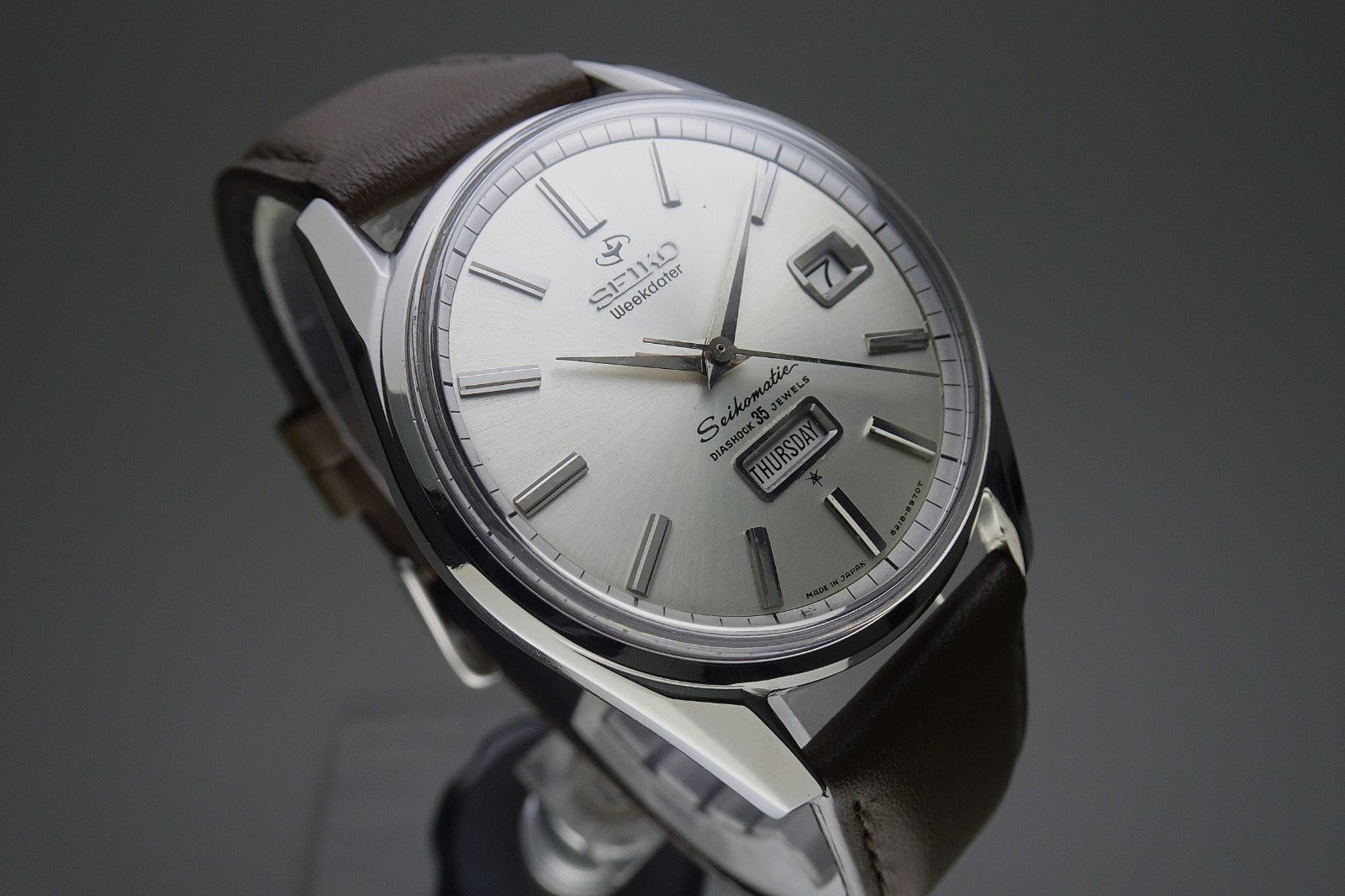 Vintage 1964 JAPAN SEIKO SEIKOMATIC WEEKDATER 6218-8970 35Jewels Automatic.