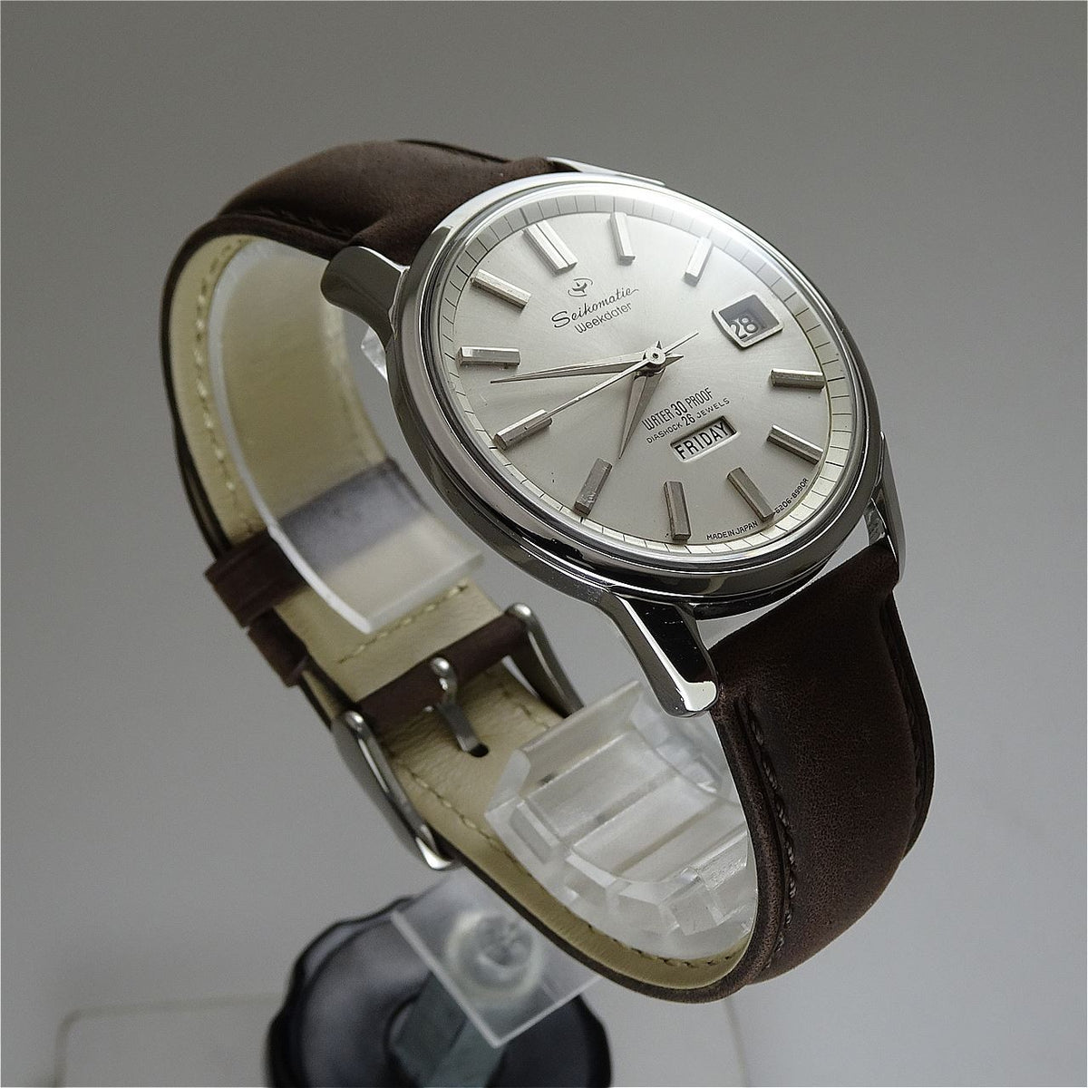 Vintage 1964 JAPAN SEIKO SEIKOMATIC WEEKDATER 6206-8990 26Jewels Automatic.