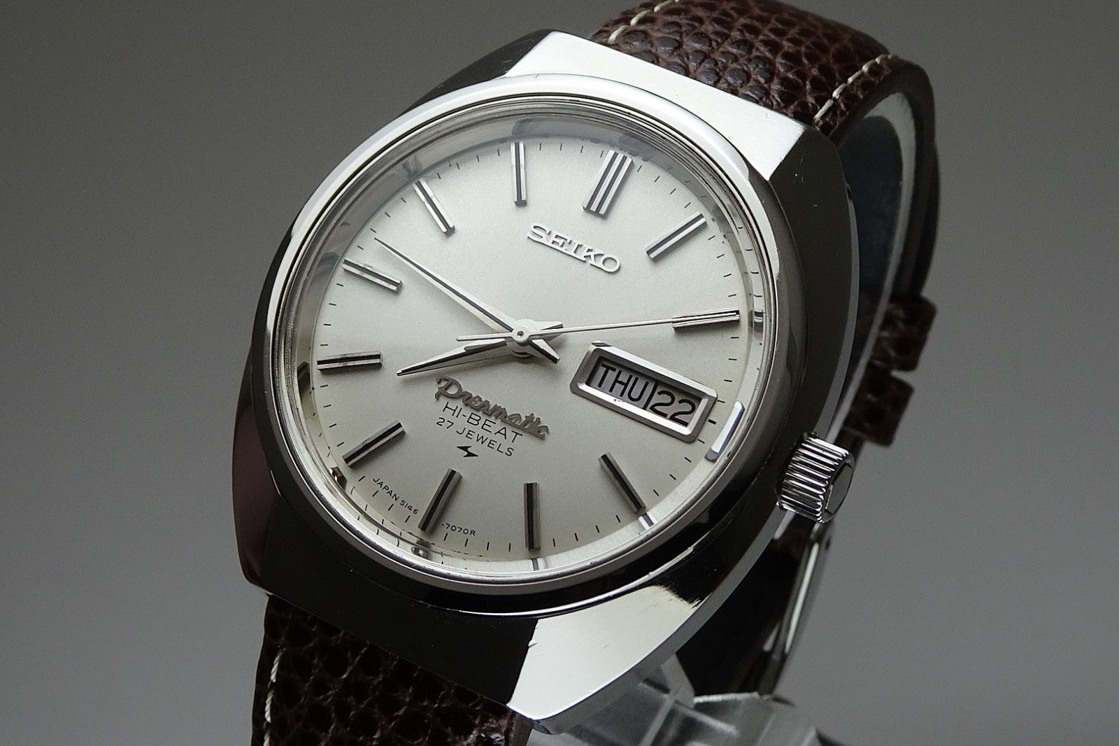 Vintage 1970 JAPAN SEIKO PRESMATIC WEEKDATER 5146-7040 27Jewels Automatic.