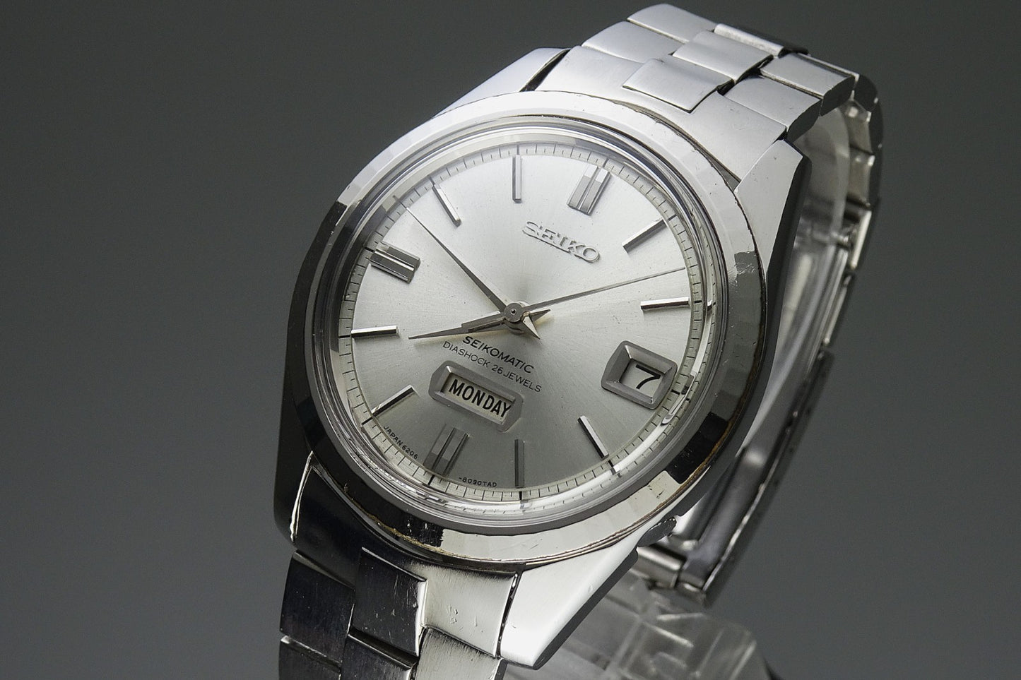 Serviced Vintage 1966 JAPAN SEIKO SEIKOMATIC WEEKDATER 6206-8100 26J Automatic.