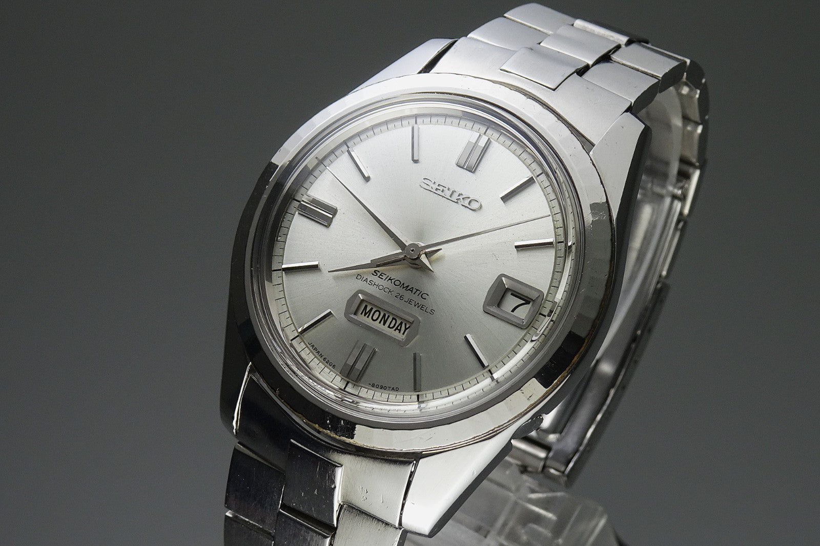Serviced Vintage 1966 JAPAN SEIKO SEIKOMATIC WEEKDATER 6206-8100 26J Automatic.