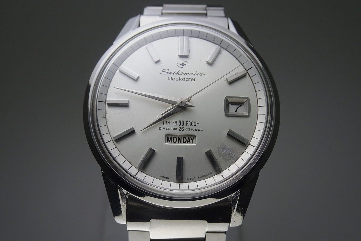 Vintage 1965 JAPAN SEIKO SEIKOMATIC WEEKDATER 6206-8990 26Jewels Automatic.
