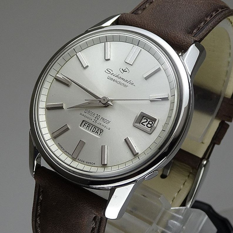 Vintage 1964 JAPAN SEIKO SEIKOMATIC WEEKDATER 6206-8990 26Jewels Automatic.