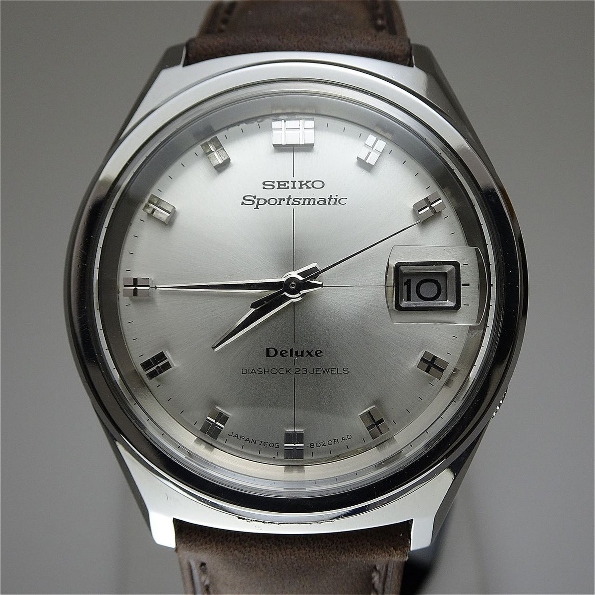 Vintage 1966 JAPAN SEIKO SPORTSMATIC CALENDAR DELUXE 7605-8010 23Jewels Automati