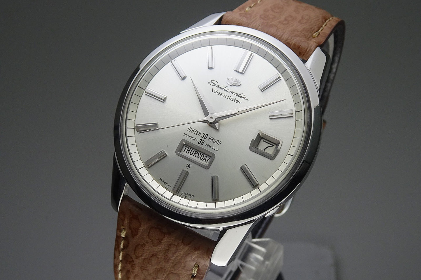 Vintage 1963 JAPAN SEIKO MATIC WEEKDATER J13080 33Jewels Automatic.