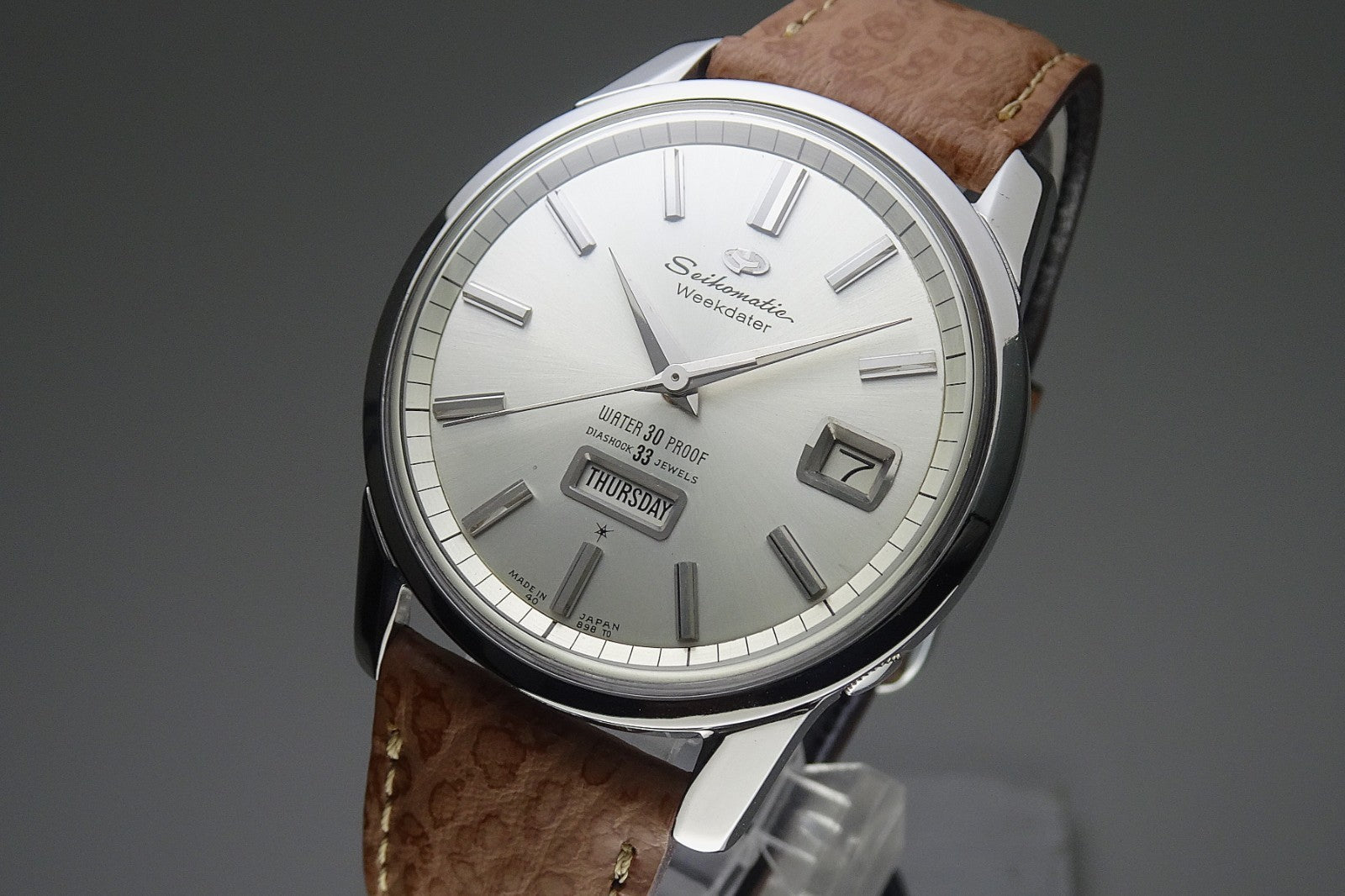 Vintage 1963 JAPAN SEIKO MATIC WEEKDATER J13080 33Jewels Automatic.