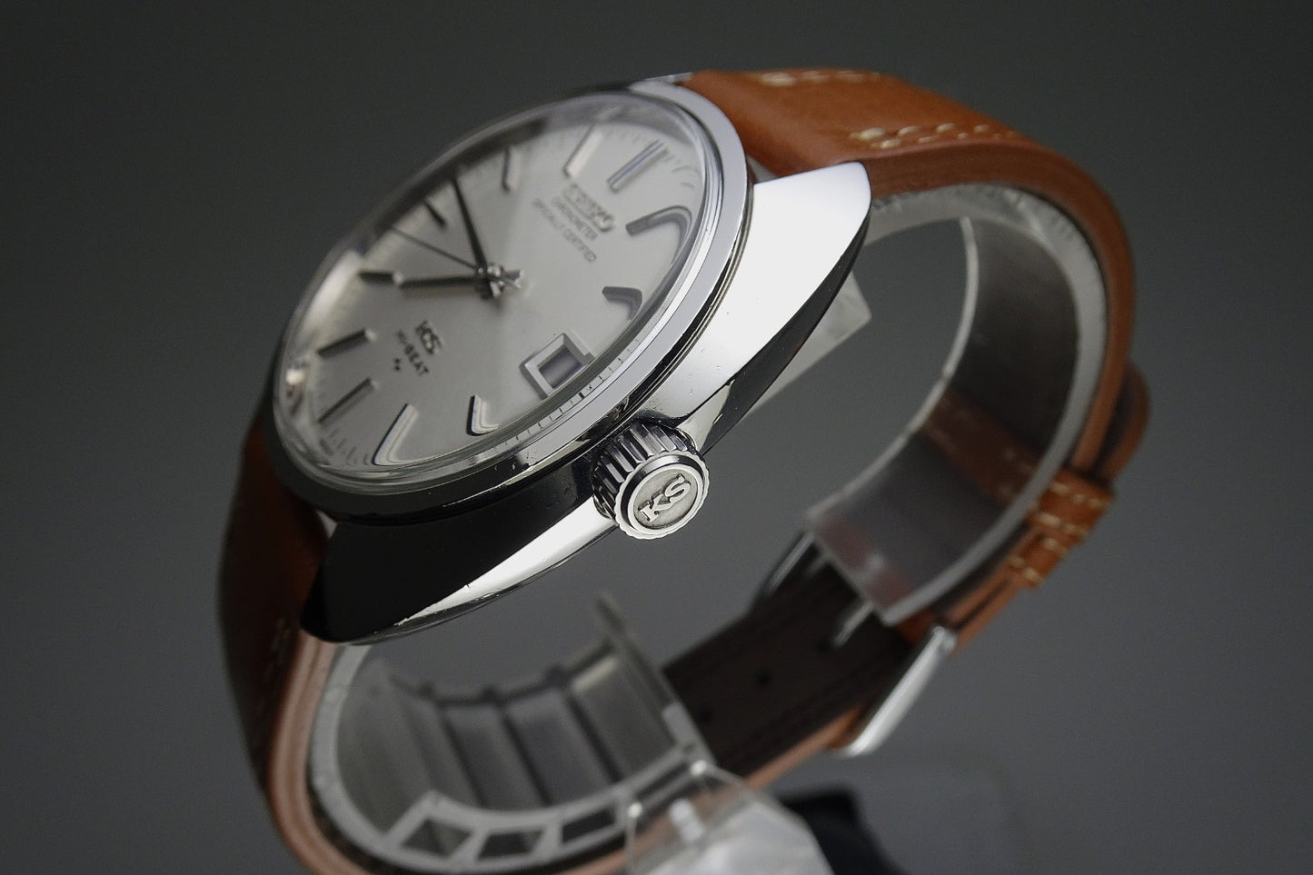 Vintage 1970 JAPAN KING SEIKO CHRONOMETER CALENDAR 4502-8010 25J Hand-winding.