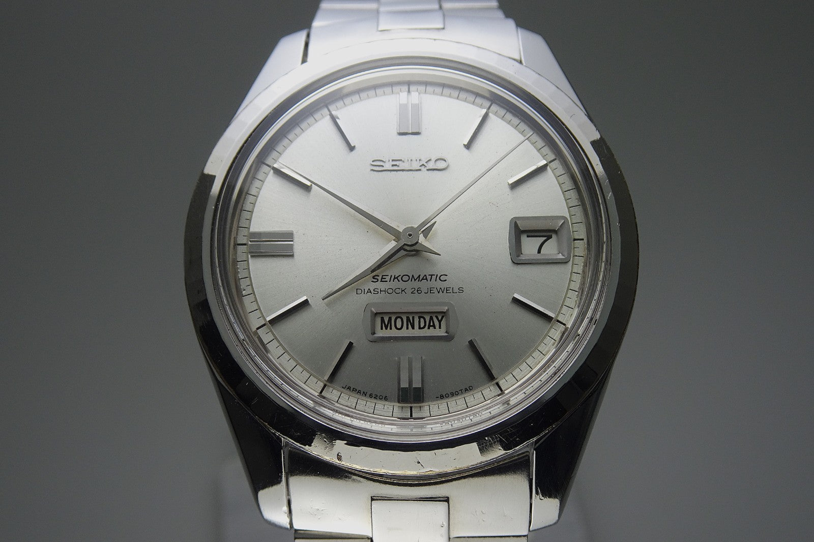 Serviced Vintage 1966 JAPAN SEIKO SEIKOMATIC WEEKDATER 6206-8100 26J Automatic.