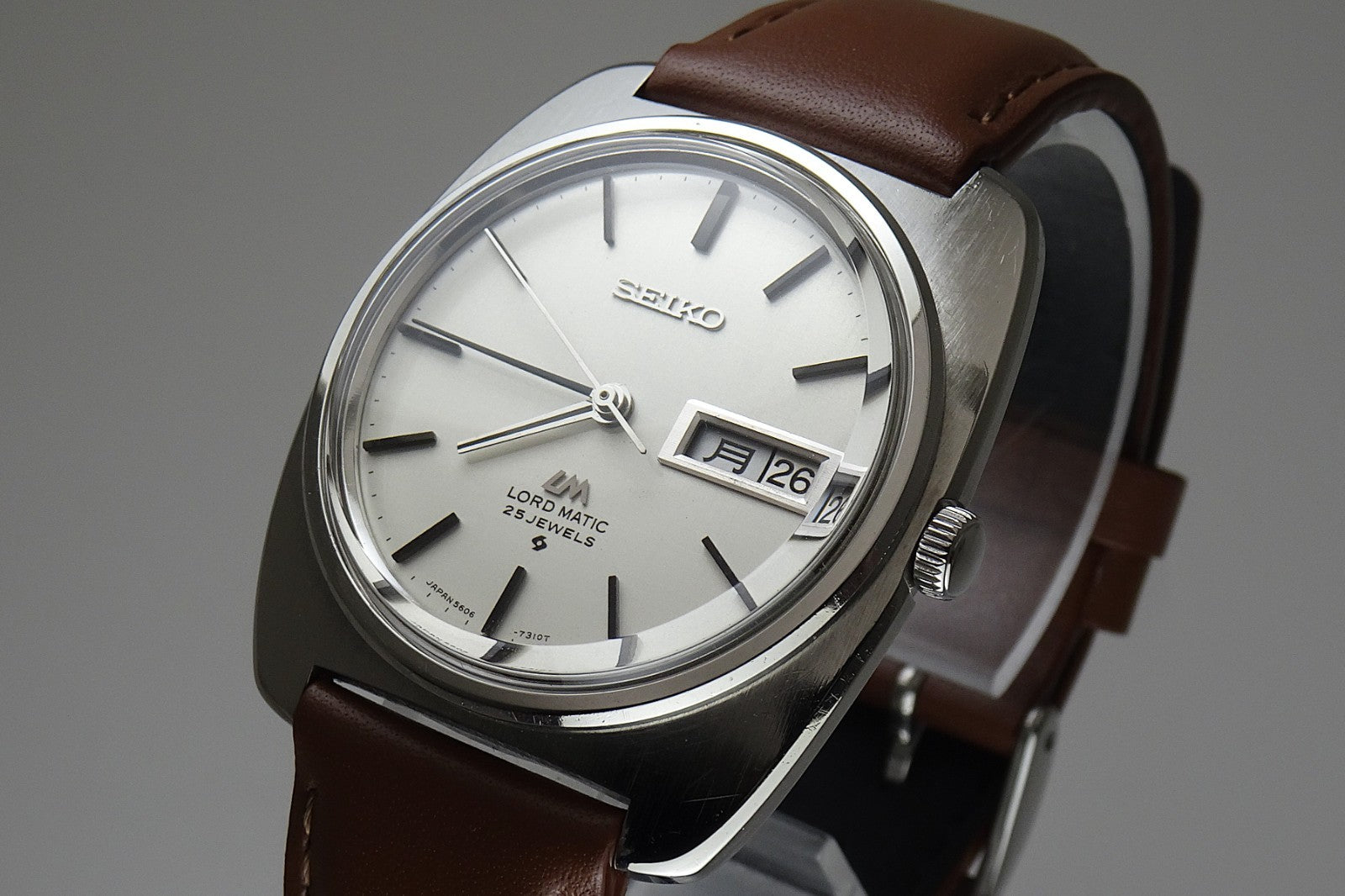 Vintage 1970 JAPAN SEIKO LORD MATIC WEEKDATER 5606-7130 25Jewels Automatic.