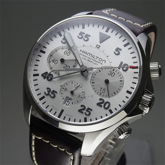 HAMILTON Khaki Aviation Pilot Auto Chrono H646660 27Jewels Automatic.