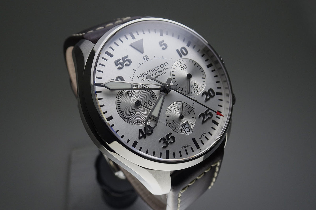 HAMILTON Khaki Aviation Pilot Auto Chrono H646660 27Jewels Automatic.