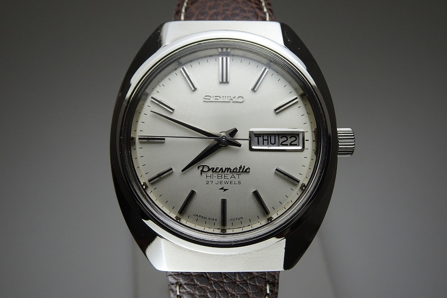 Vintage 1970 JAPAN SEIKO PRESMATIC WEEKDATER 5146-7040 27Jewels Automatic.