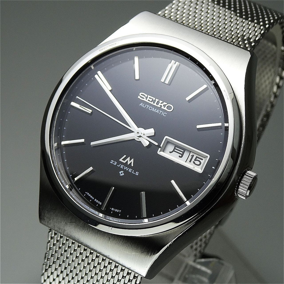 Vintage 1975 JAPAN LORD MATIC WEEKDATER 5606-8090 23Jewels Automatic.