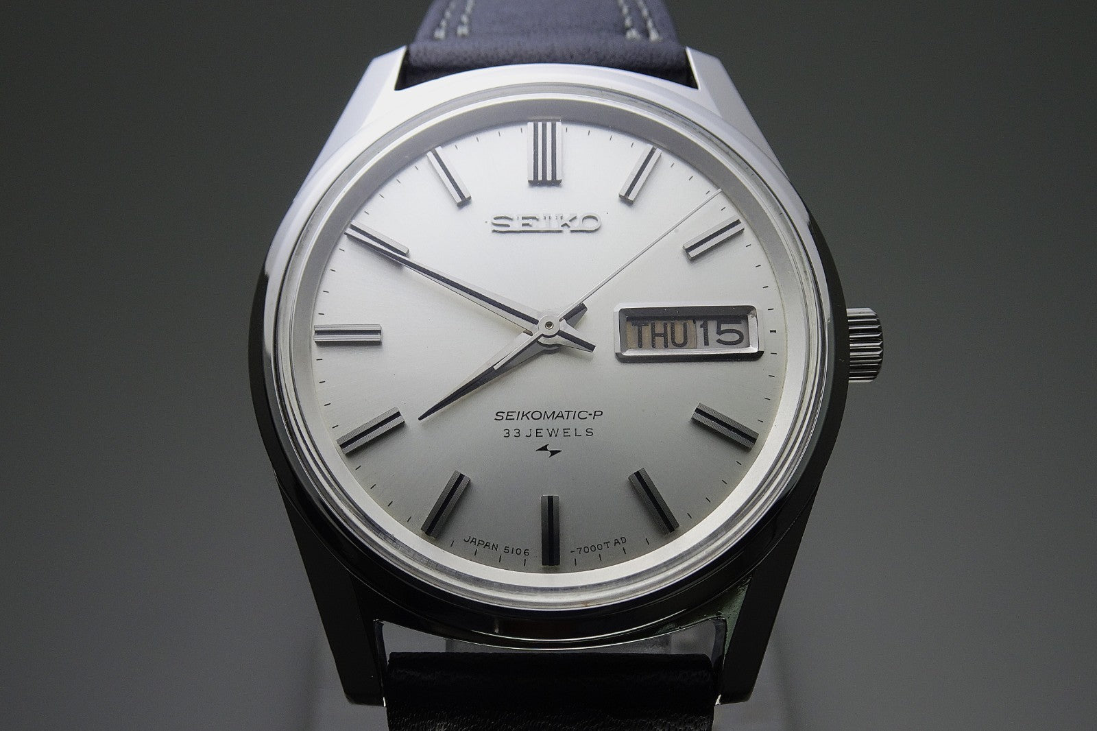 Vintage 1967's JAPAN SEIKO SEIKOMATIC-P WEEKDATER 5106-7000 33Jewels Automatic.