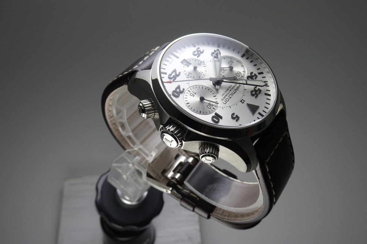 HAMILTON Khaki Aviation Pilot Auto Chrono H646660 27Jewels Automatic.
