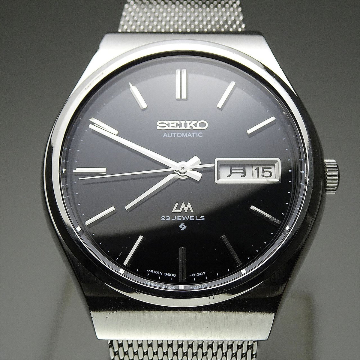 Vintage 1975 JAPAN LORD MATIC WEEKDATER 5606-8090 23Jewels Automatic.