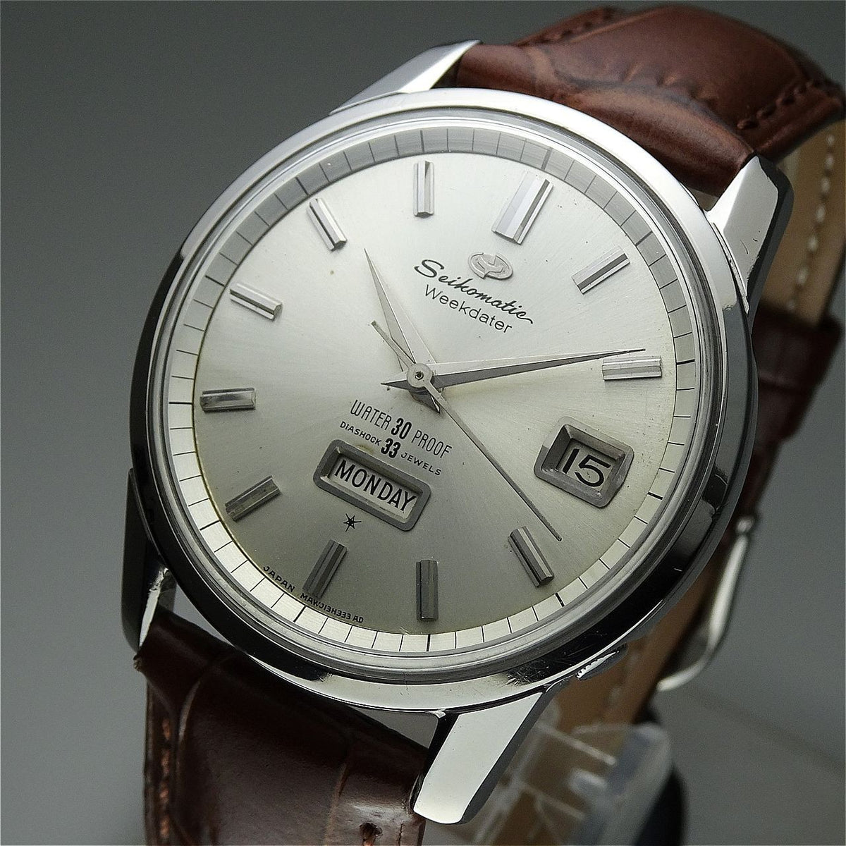 Vintage 1963 JAPAN SEIKO MATIC WEEKDATER J13080 33Jewels Automatic.