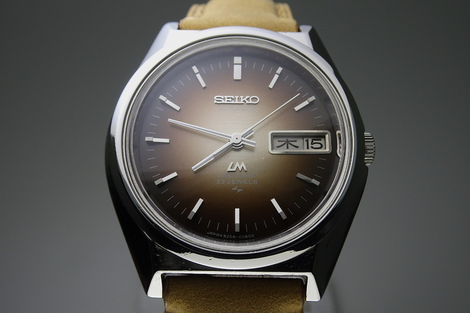 Vintage 1972 JAPAN SEIKO LORD MATIC SPECIAL WEEKDATER 5206-6081 23J Automatic.
