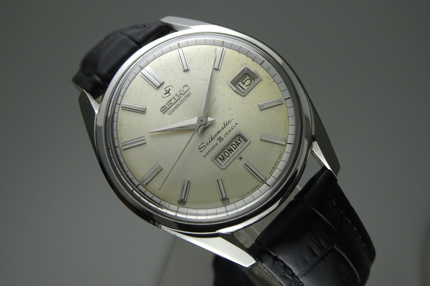 Vintage 1965 JAPAN SEIKO SEIKOMATIC WEEKDATER 6218-8970 35Jewels Automatic.