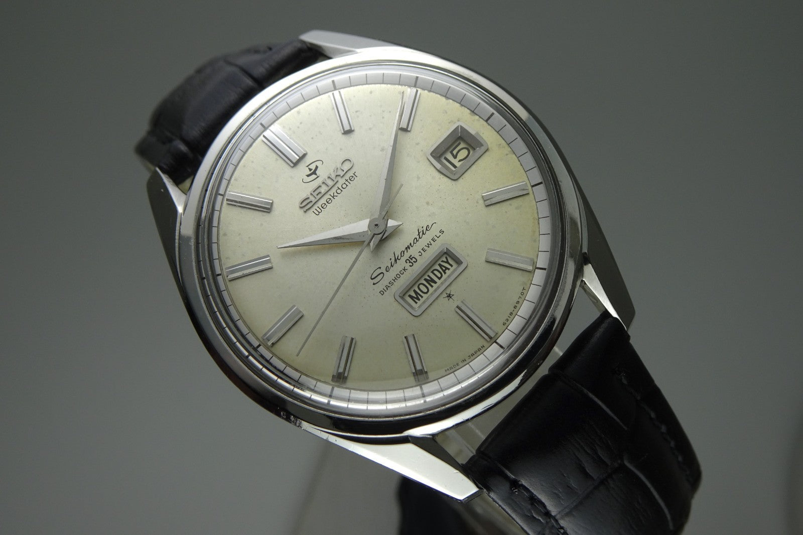Vintage 1965 JAPAN SEIKO SEIKOMATIC WEEKDATER 6218-8970 35Jewels Automatic.