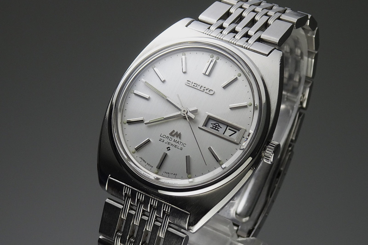 Serviced Vintage 1969 JAPAN SEIKO LORD MATIC WEEKDATER 5606-7050 23J Automatic.