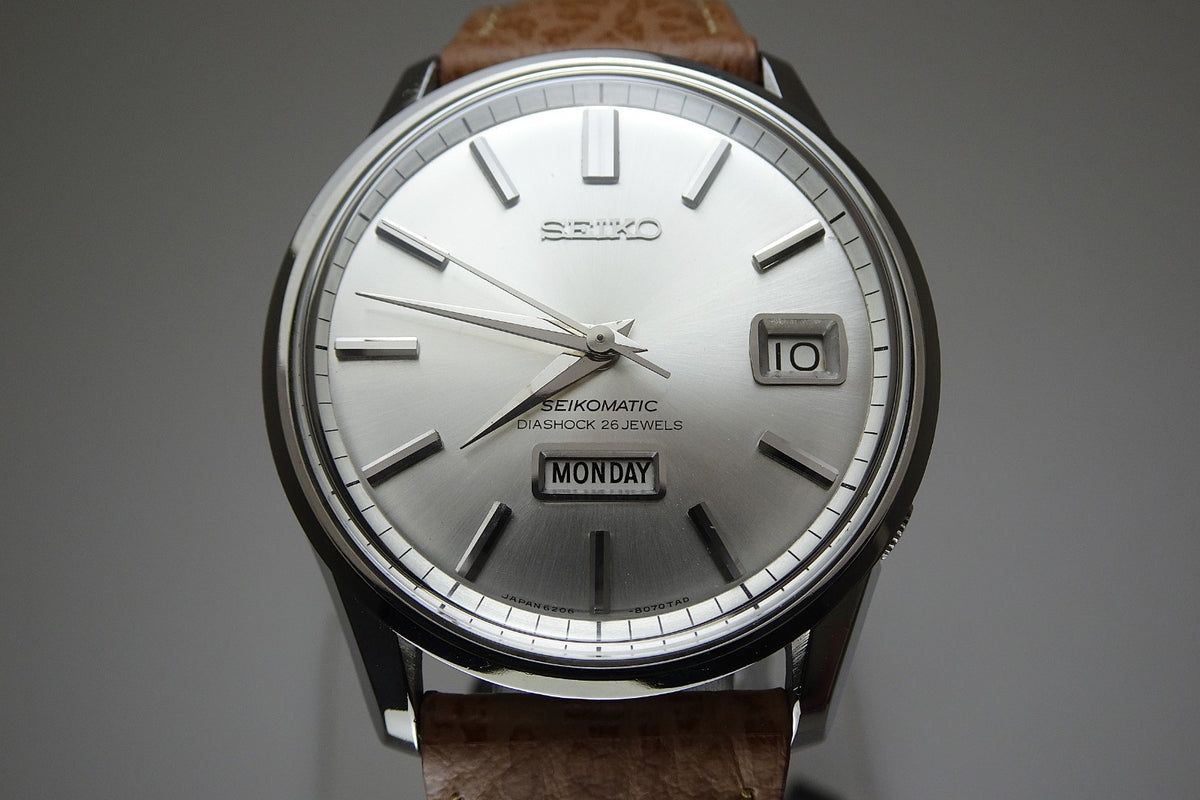 Vintage 1965 JAPAN SEIKO SEIKOMATIC WEEKDATER 6206-8040 26Jewels Automatic.