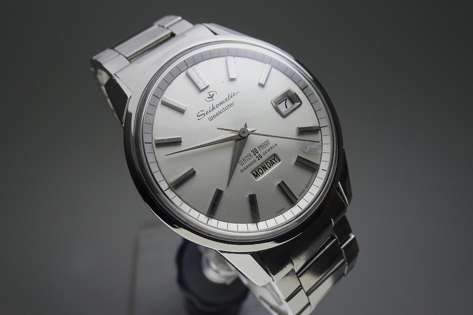 Vintage 1965 JAPAN SEIKO SEIKOMATIC WEEKDATER 6206-8990 26Jewels Automatic.