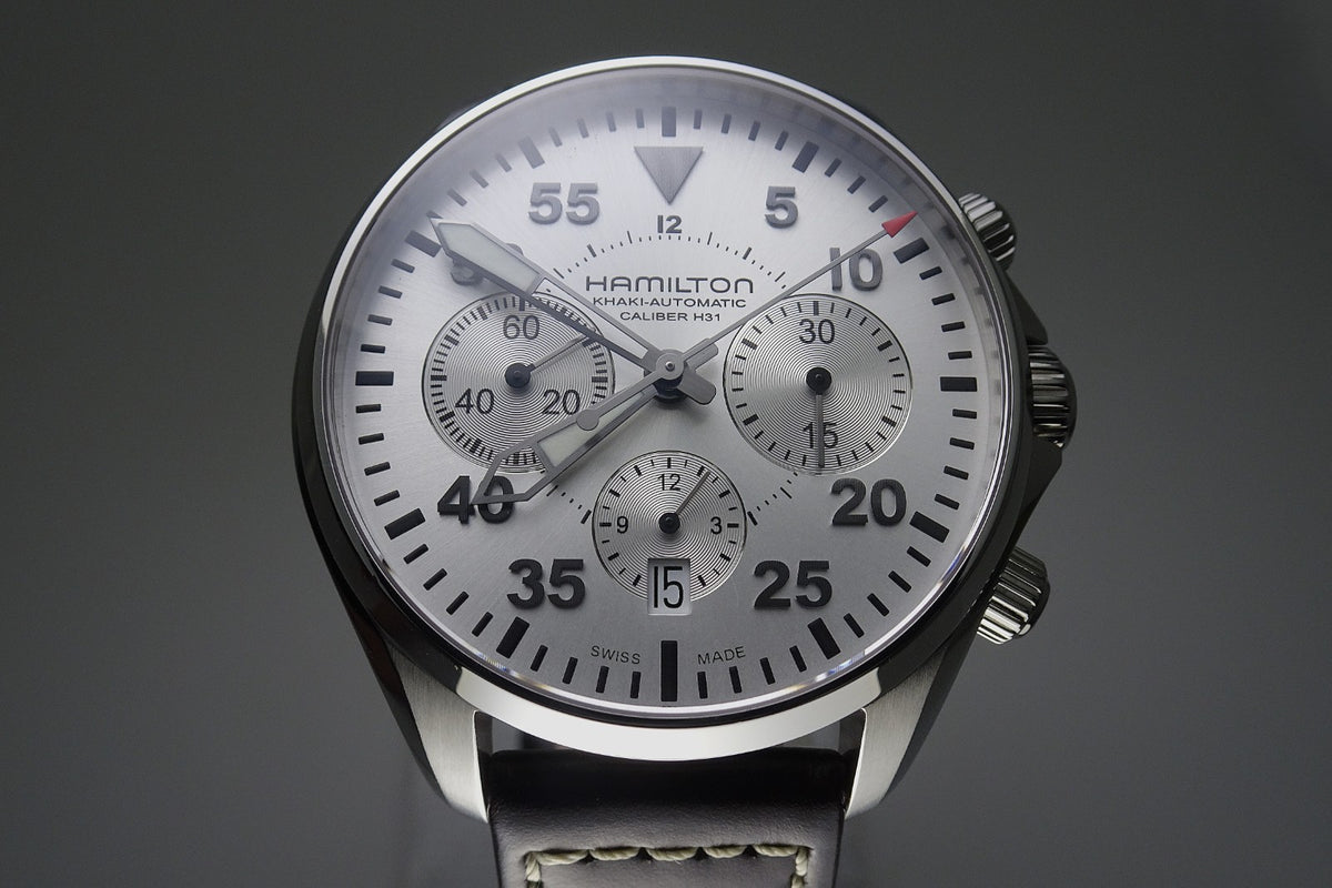 HAMILTON Khaki Aviation Pilot Auto Chrono H646660 27Jewels Automatic.