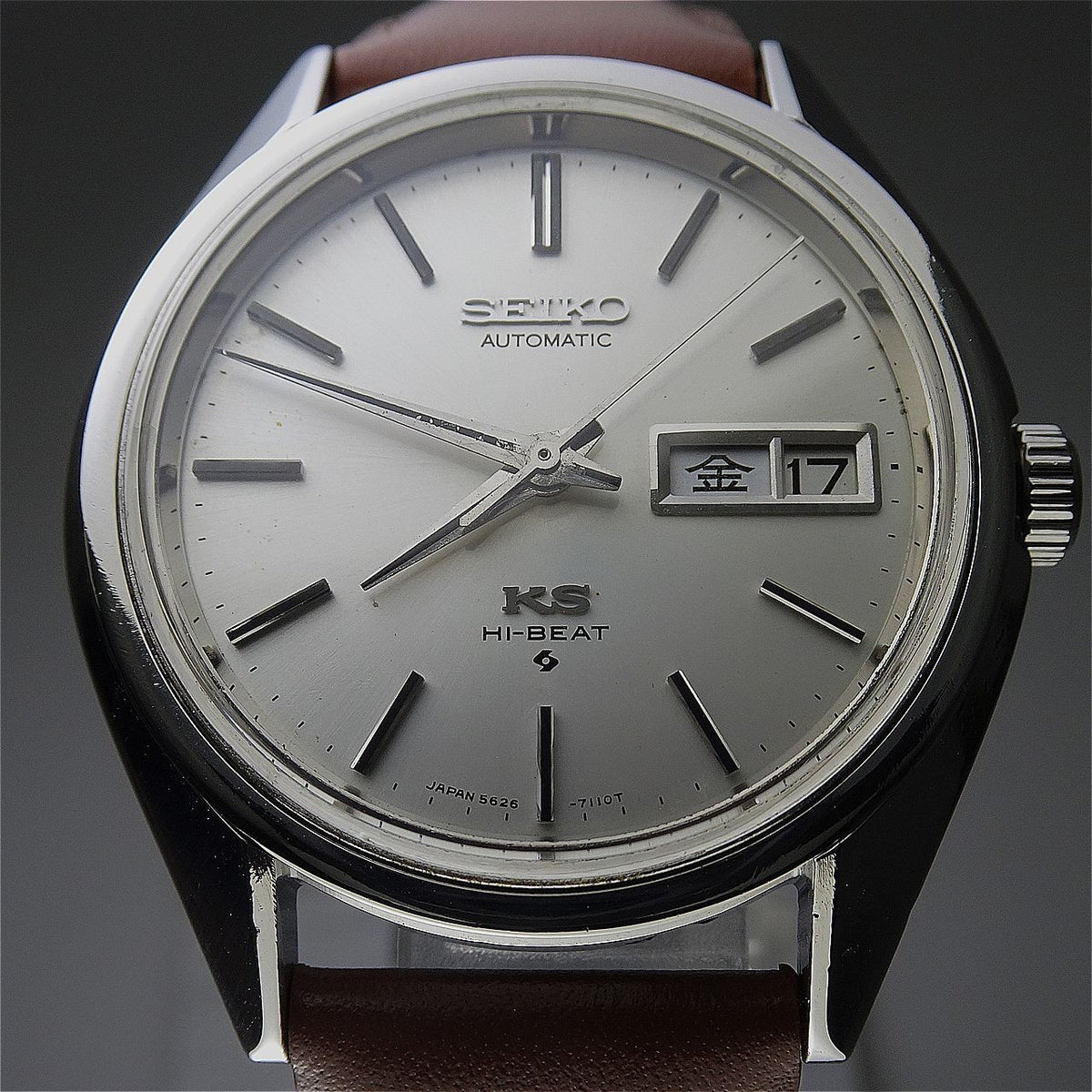 Vintage 1972 JAPAN KING SEIKO WEEKDATER 5626-7110 25Jewels Automatic.
