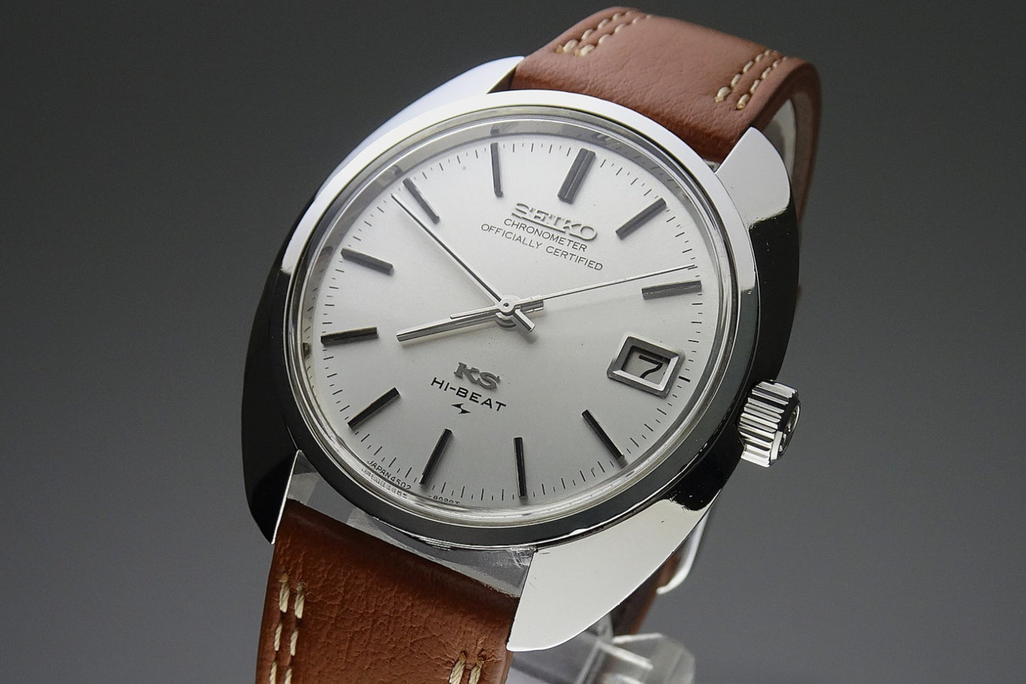 Vintage 1970 JAPAN KING SEIKO CHRONOMETER CALENDAR 4502-8010 25J Hand-winding.