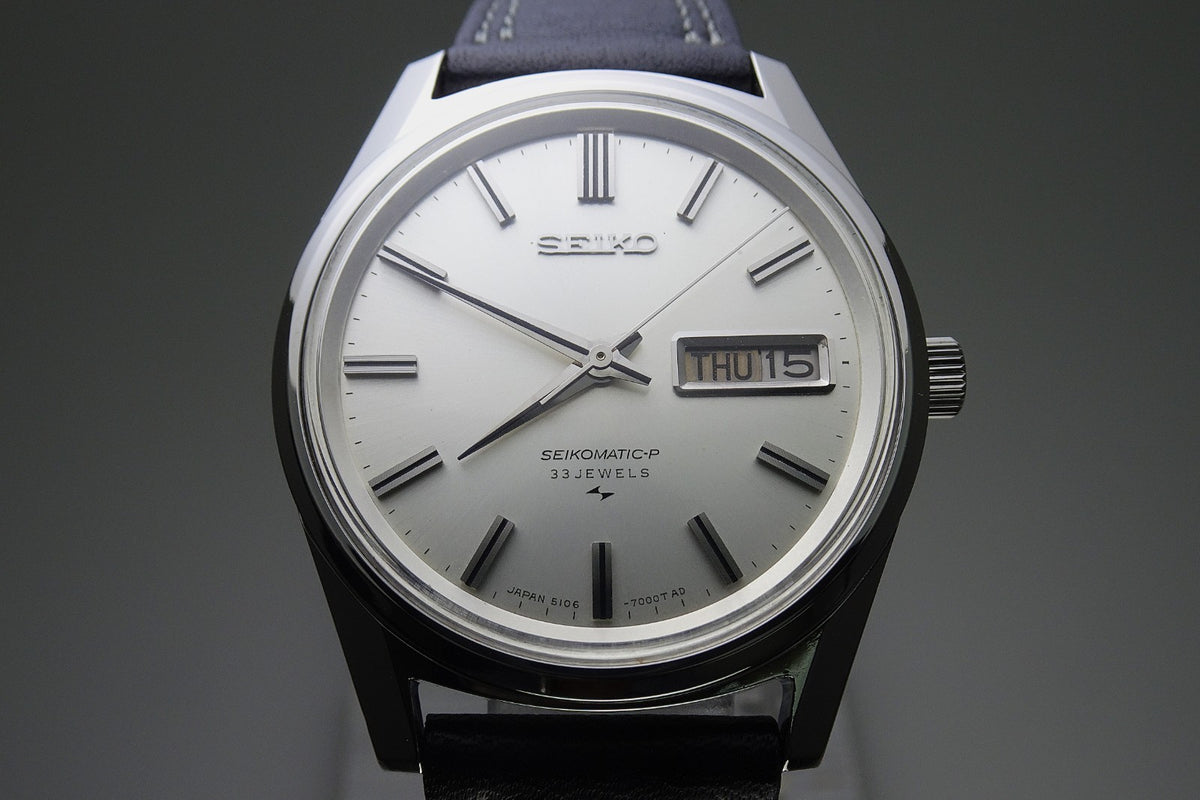 Vintage 1967's JAPAN SEIKO SEIKOMATIC-P WEEKDATER 5106-7000 33Jewels Automatic.