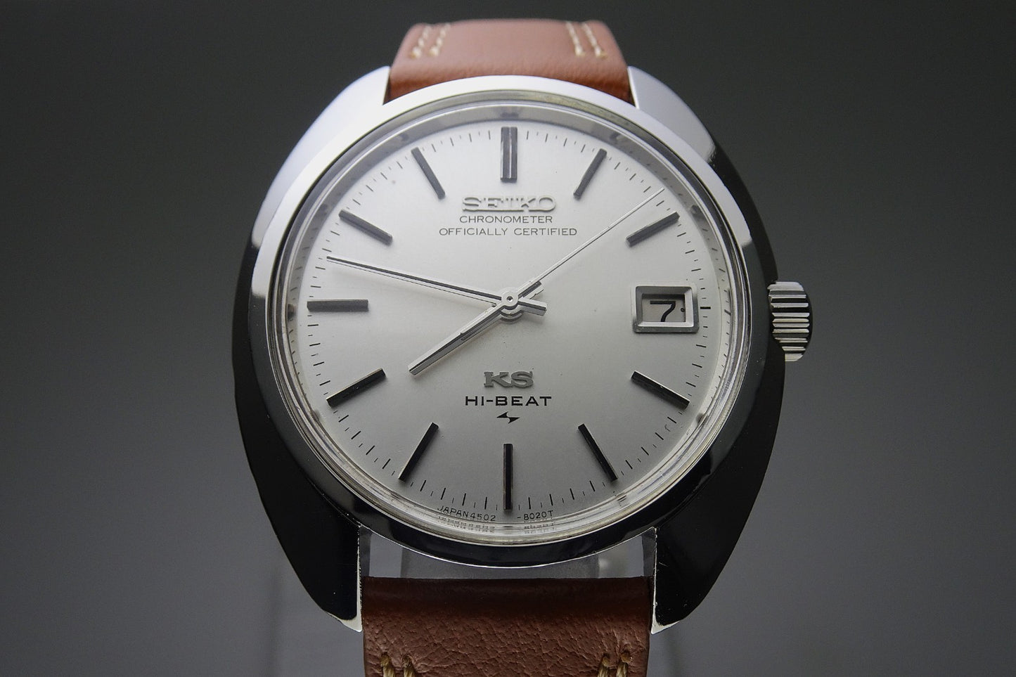 Vintage 1970 JAPAN KING SEIKO CHRONOMETER CALENDAR 4502-8010 25J Hand-winding.