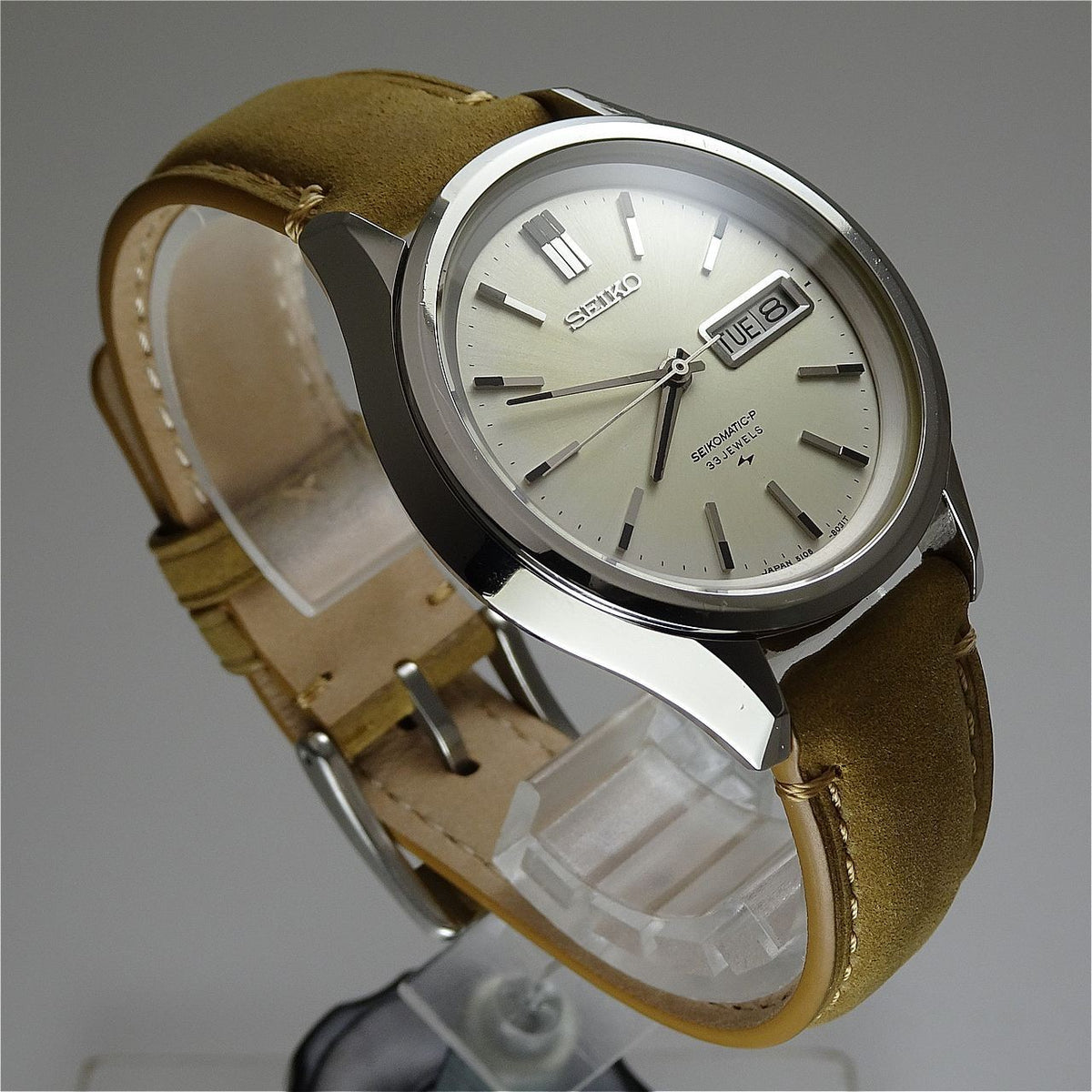 Vintage 1969 JAPAN SEIKO SEIKOMATIC-P WEEKDATER 5106-8020 33Jewels Automatic.