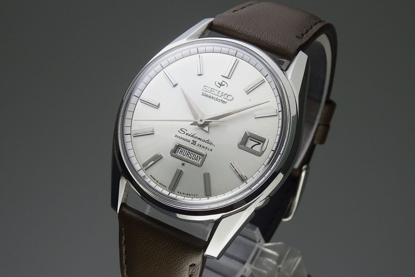 Vintage 1964 JAPAN SEIKO SEIKOMATIC WEEKDATER 6218-8970 35Jewels Automatic.