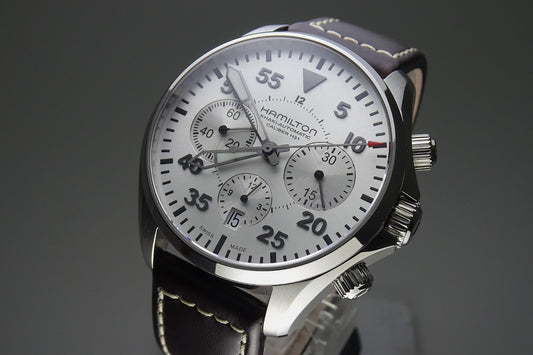 HAMILTON Khaki Aviation Pilot Auto Chrono H646660 27Jewels Automatic.