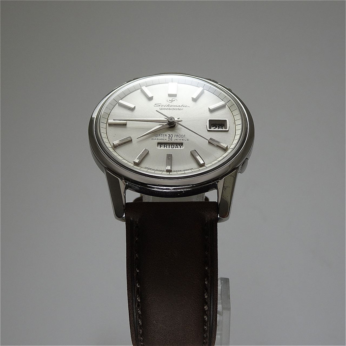 Vintage 1964 JAPAN SEIKO SEIKOMATIC WEEKDATER 6206-8990 26Jewels Automatic.