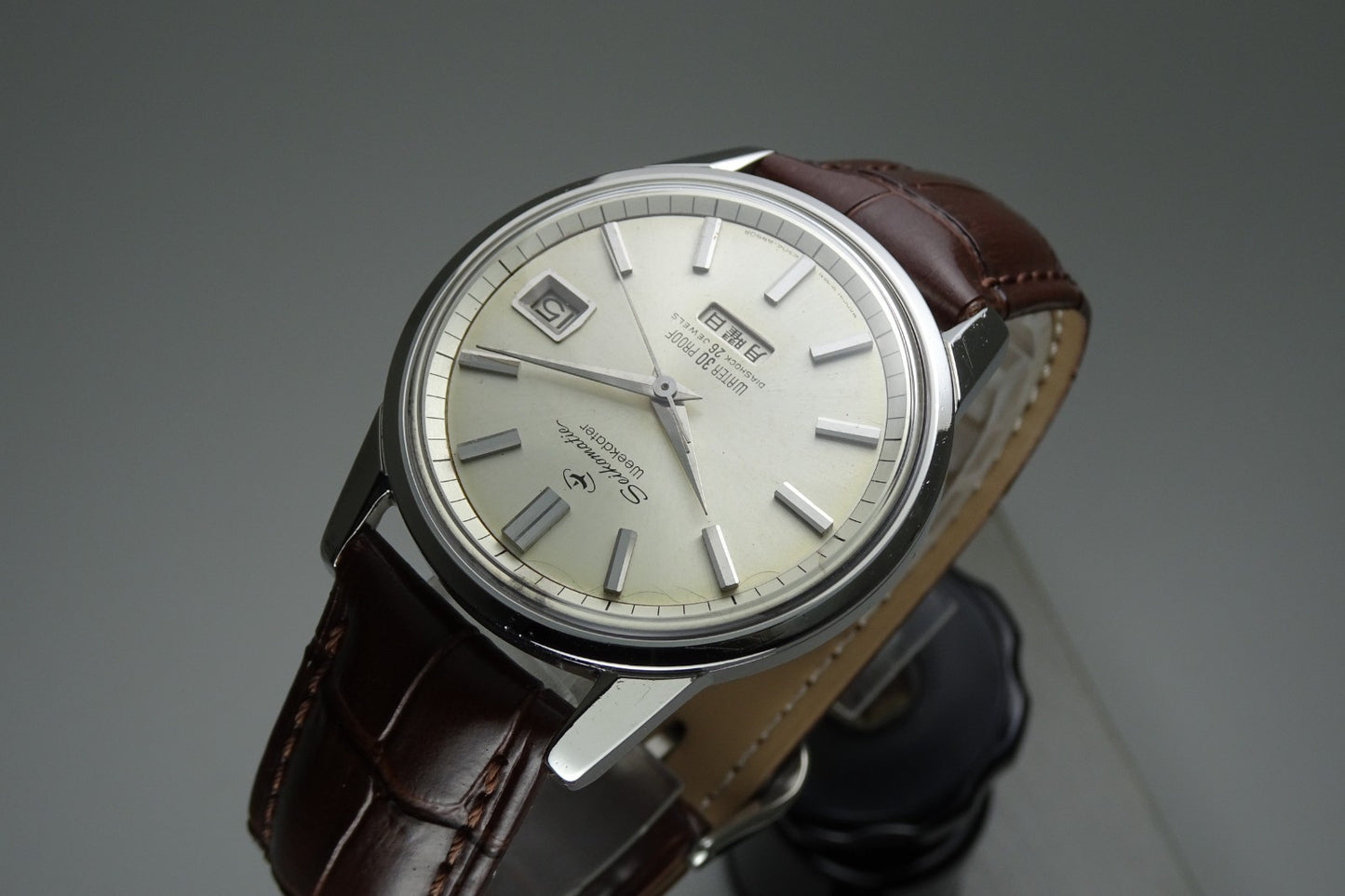 Vintage 1965 JAPAN SEIKO SEIKOMATIC WEEKDATER 6206-8990 26Jewels Automatic.