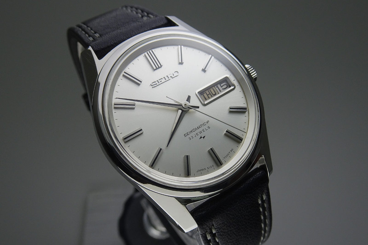 Vintage 1967's JAPAN SEIKO SEIKOMATIC-P WEEKDATER 5106-7000 33Jewels Automatic.