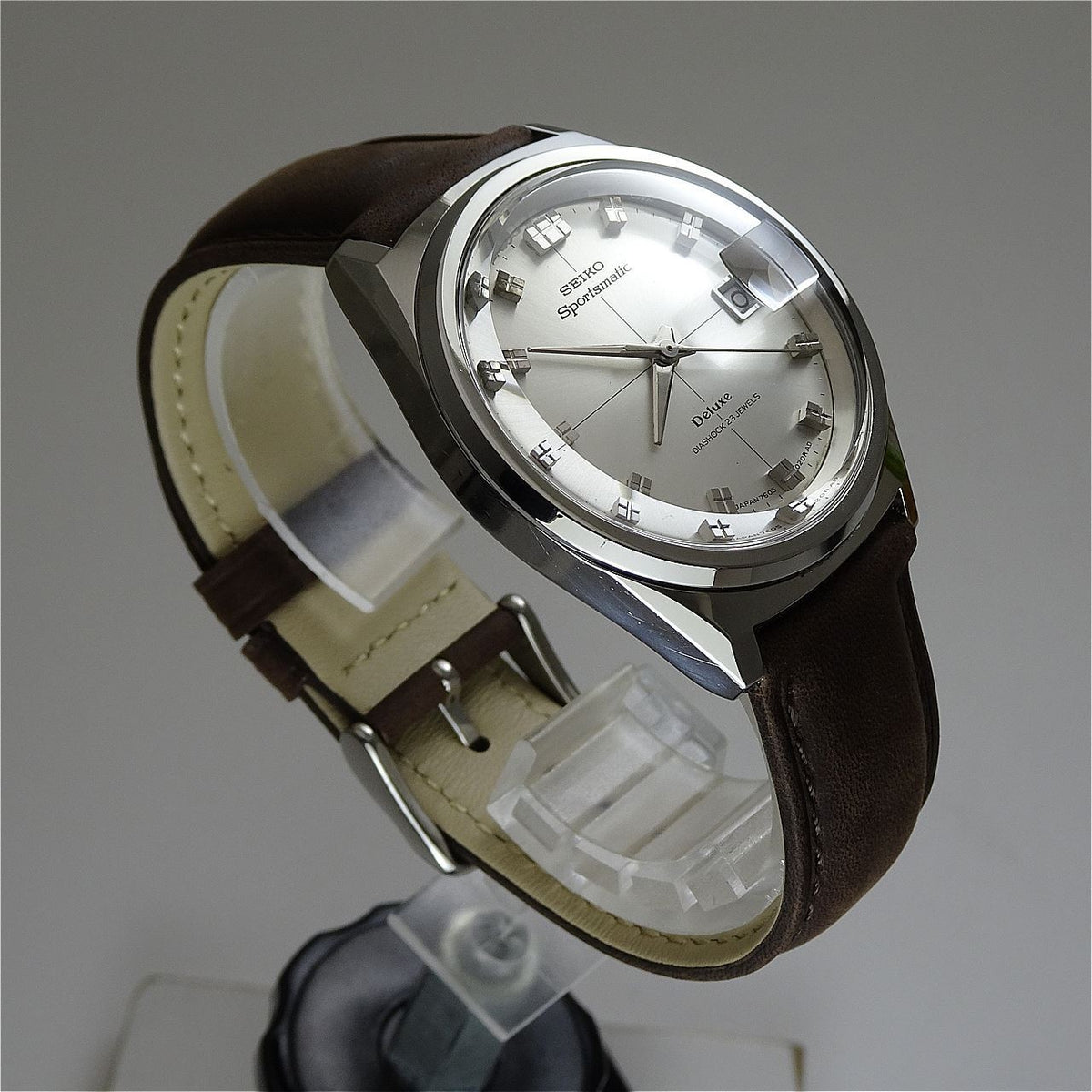 Vintage 1966 JAPAN SEIKO SPORTSMATIC CALENDAR DELUXE 7605-8010 23Jewels Automati