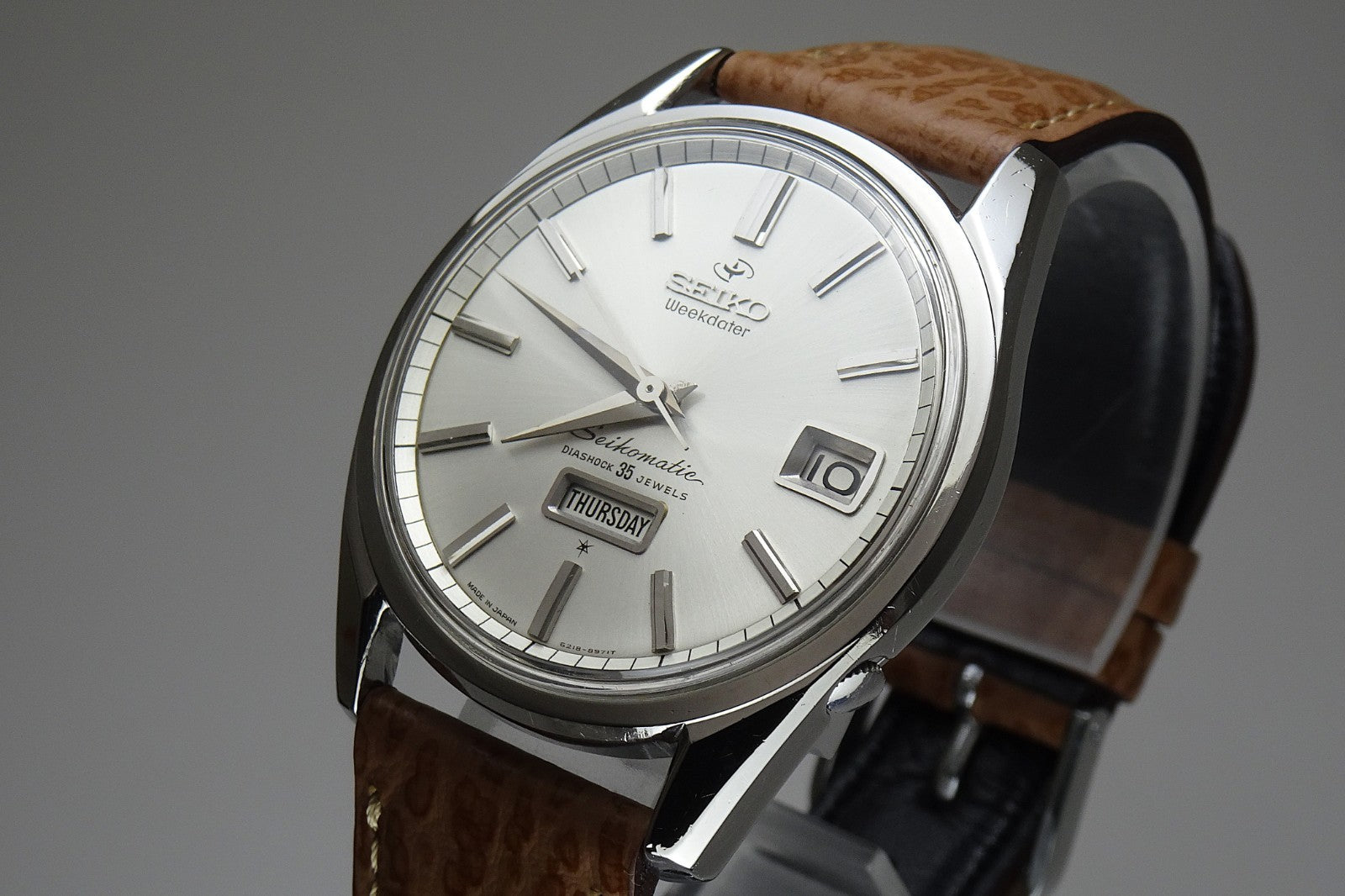 Vintage 1964 JAPAN SEIKO SEIKOMATIC WEEKDATER 6218-8971 35Jewels Automatic.