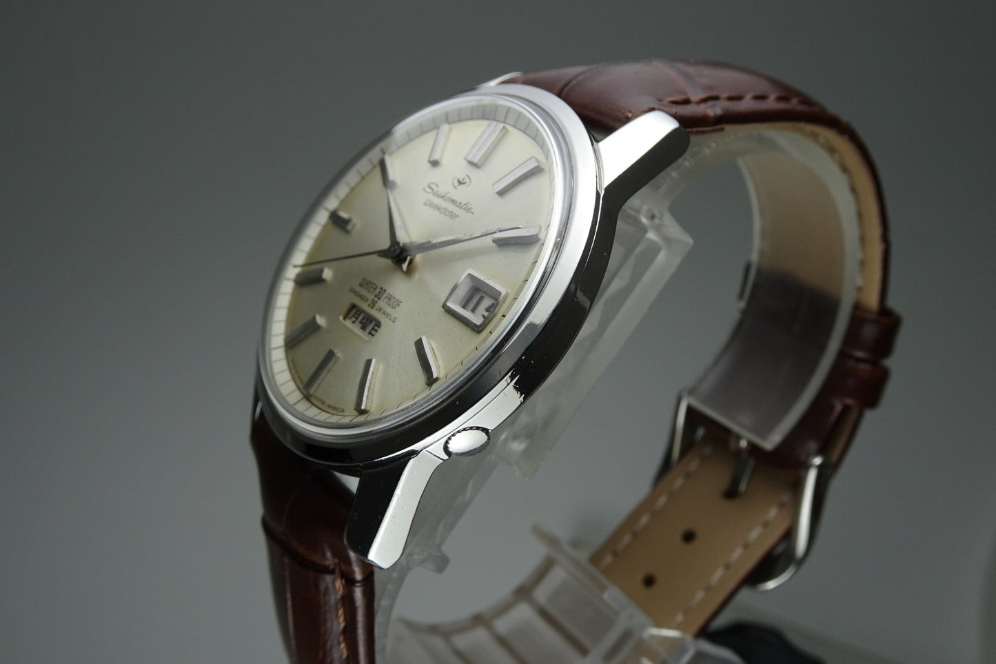 Vintage 1965 JAPAN SEIKO SEIKOMATIC WEEKDATER 6206-8990 26Jewels Automatic.