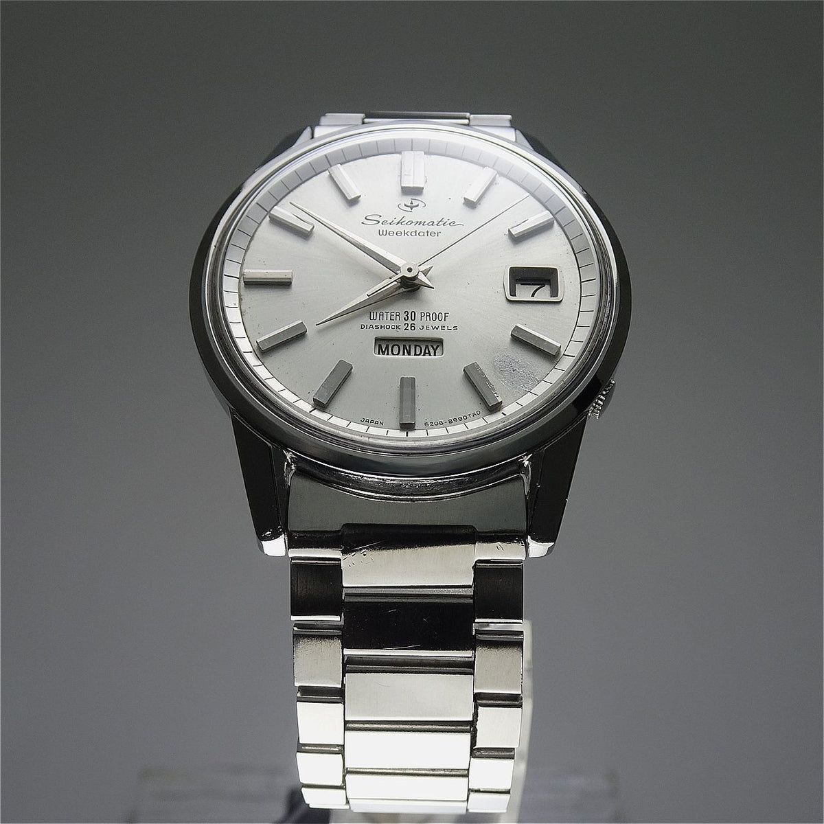 Serviced Vintage 1965 JAPAN SEIKO SEIKOMATIC WEEKDATER 6206-8990 26J Automatic.