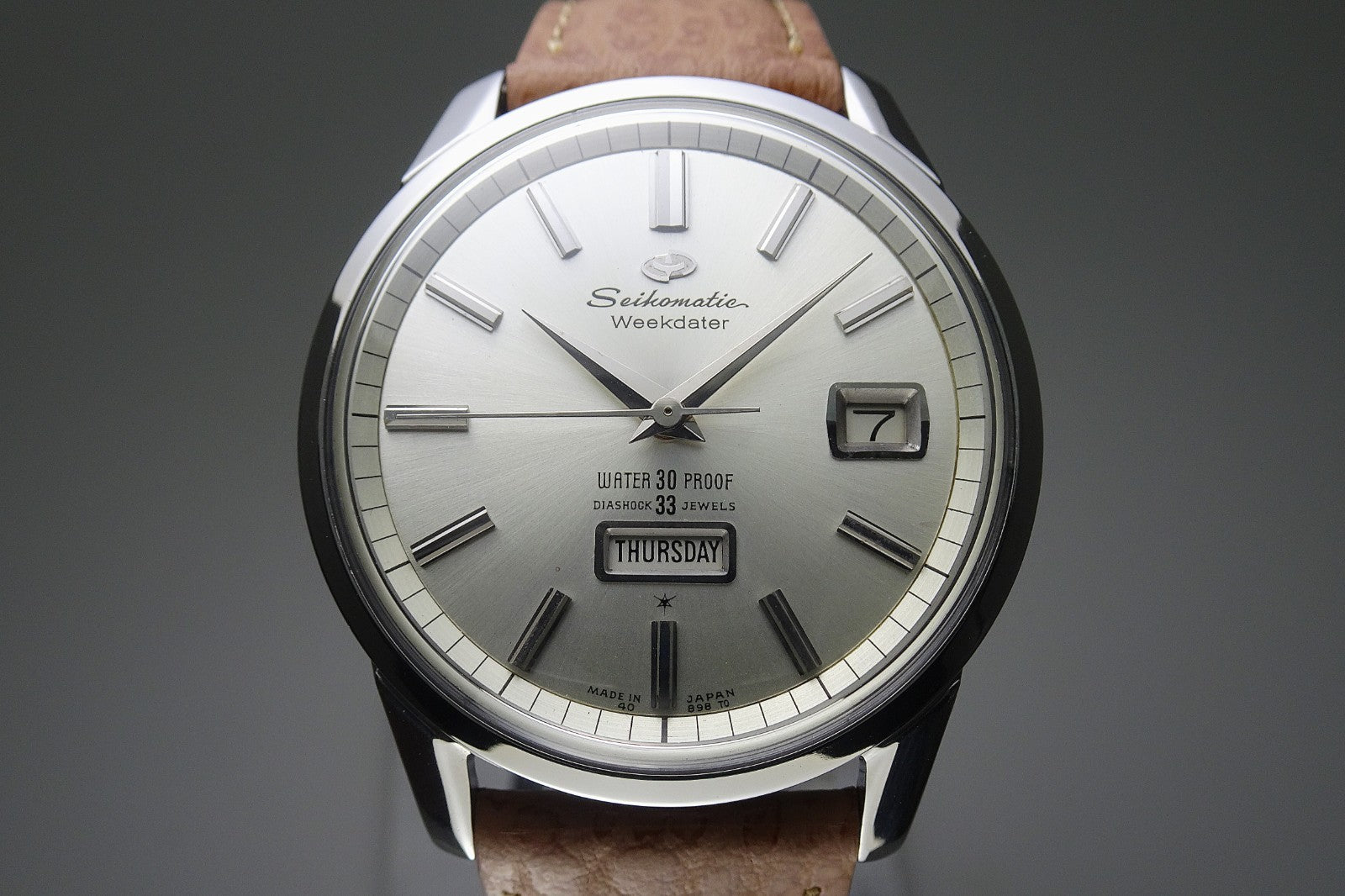 Vintage 1963 JAPAN SEIKO MATIC WEEKDATER J13080 33Jewels Automatic.